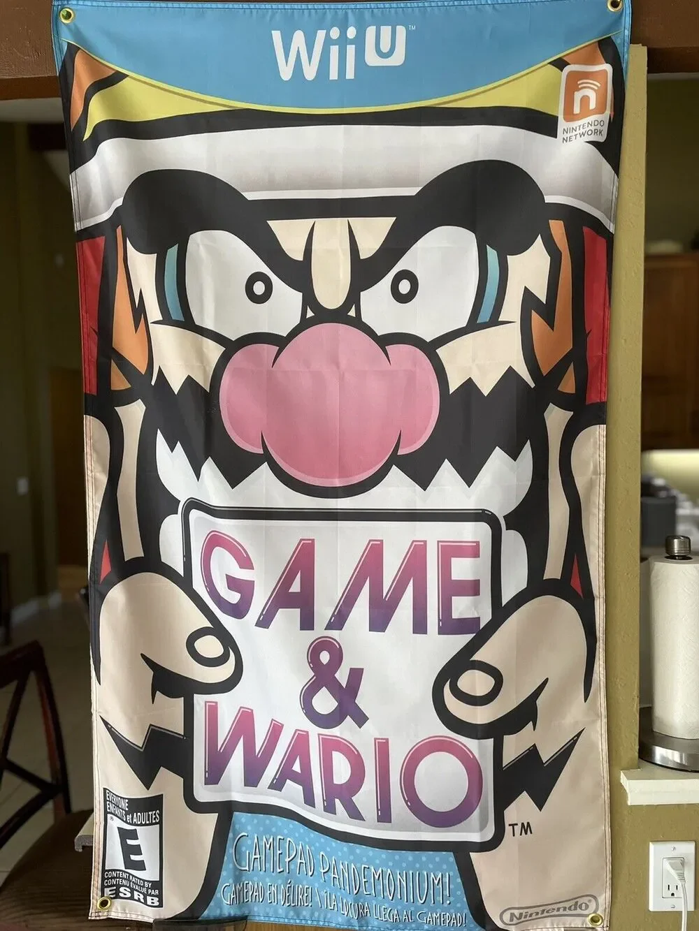 Game & Wario 5ft Flag Nintendo Wii U 2013 Banner Poster Super Mario Bros
